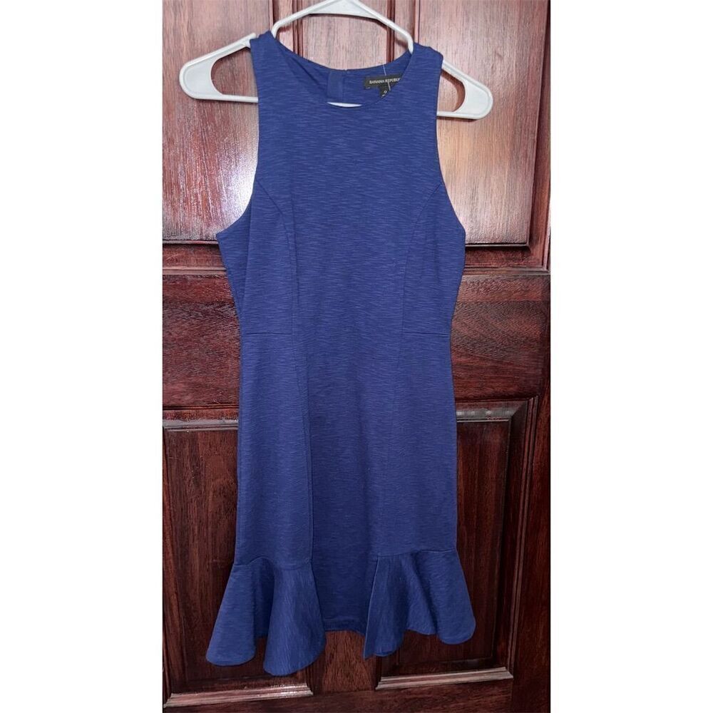 Banana Republic Women's Navy Blue Sleeveless Fit-and-Flare Dress Size 0